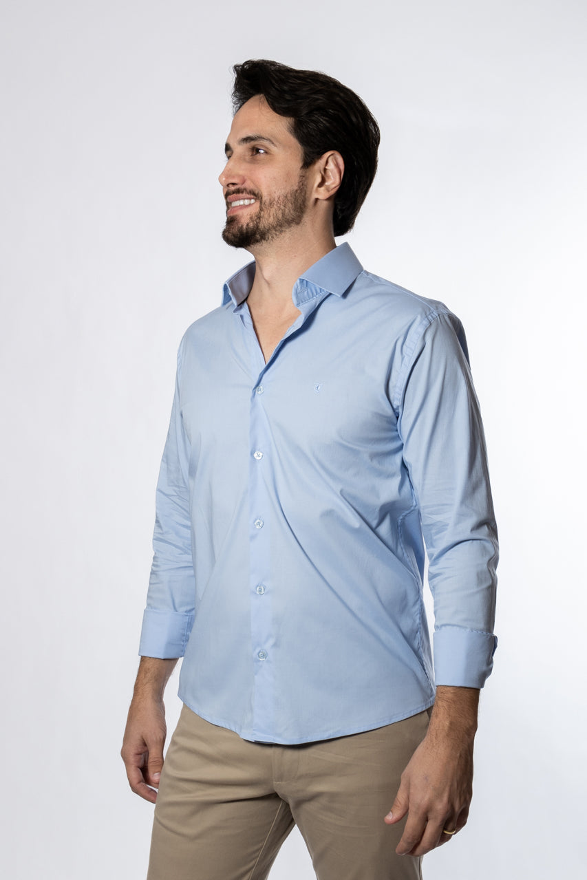 Camisa ML Slim Azul Claro