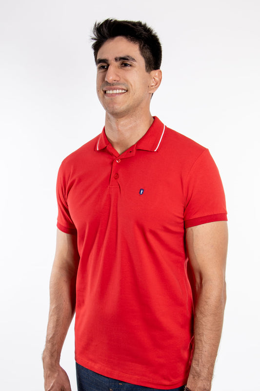 Polo Slim Cotton Carmin