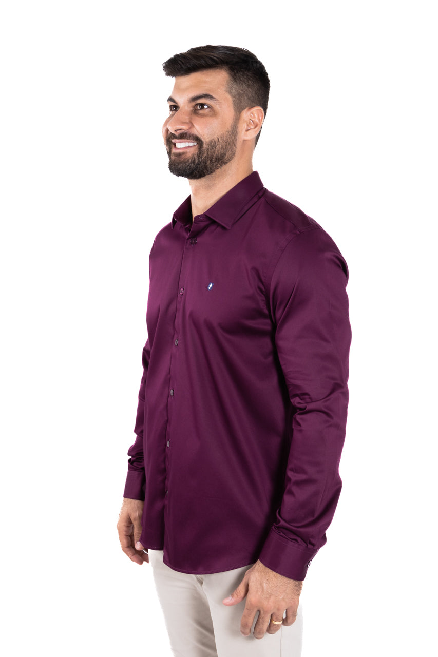 Camisa ML Regular Vinho