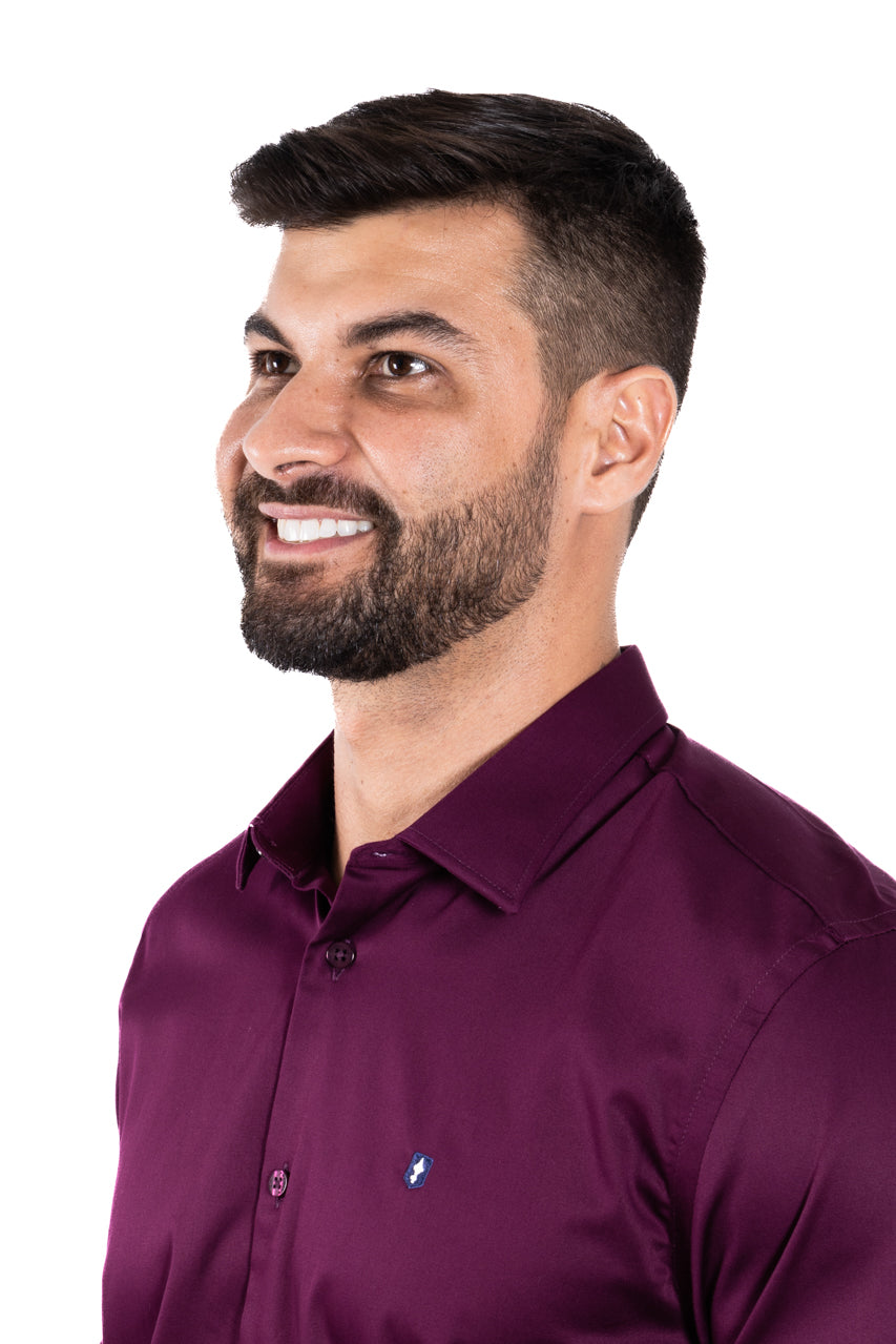 Camisa ML Regular Vinho
