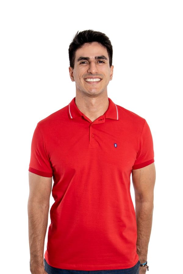 Polo Slim Cotton Carmin