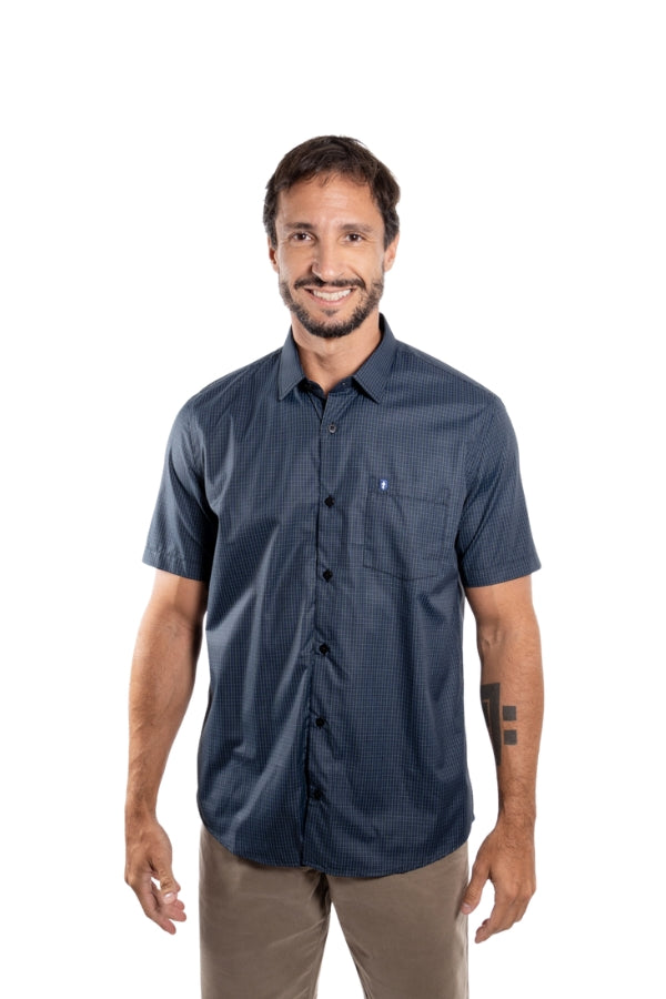 Camisa MC Quadriculada Preta