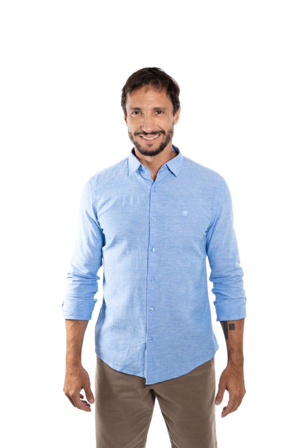 Camisa Linho Azul