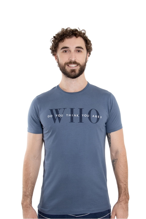 Camiseta Azul Who D You Think
