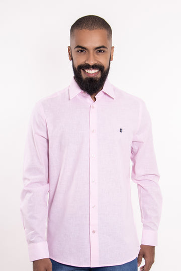 Camisa ML Linho Rosa